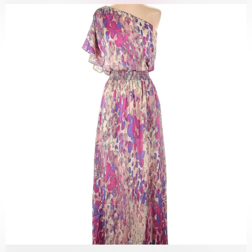 JESSICA SIMPSON Women’s One-Shoulder Multicolored Animal Print Maxi Dress Size 2
